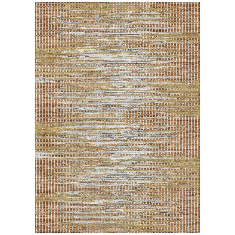 Machine Washable Indoor/ Outdoor Casual Keystone Chantille Rug