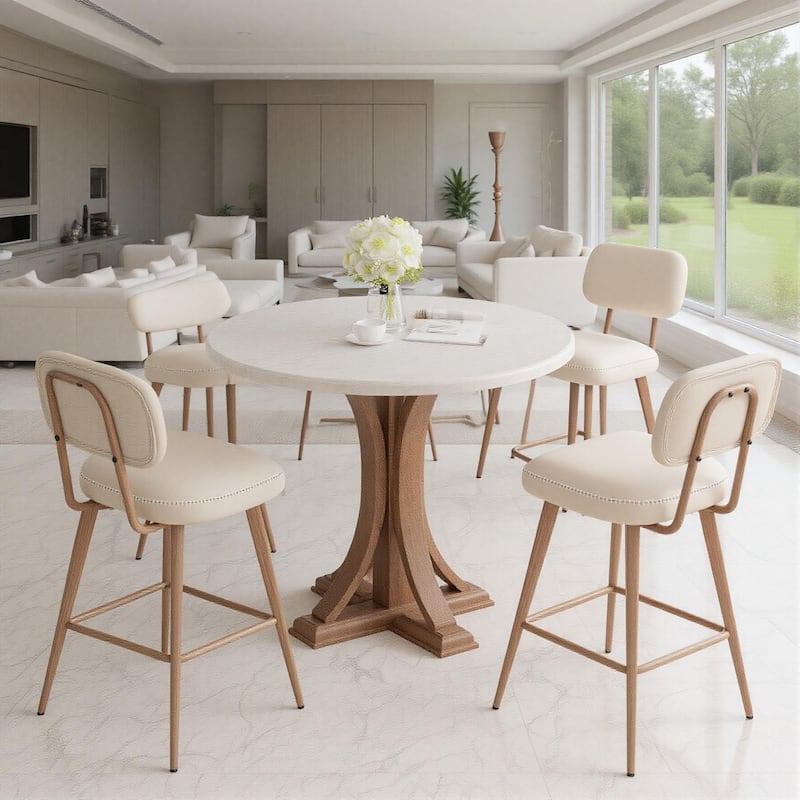 RENEWLINE Modern Swivel Bar Stools, 26 Inch Counter Stools(Ser of 2/3/4/6) with Backrest & Waterproof PU Leather