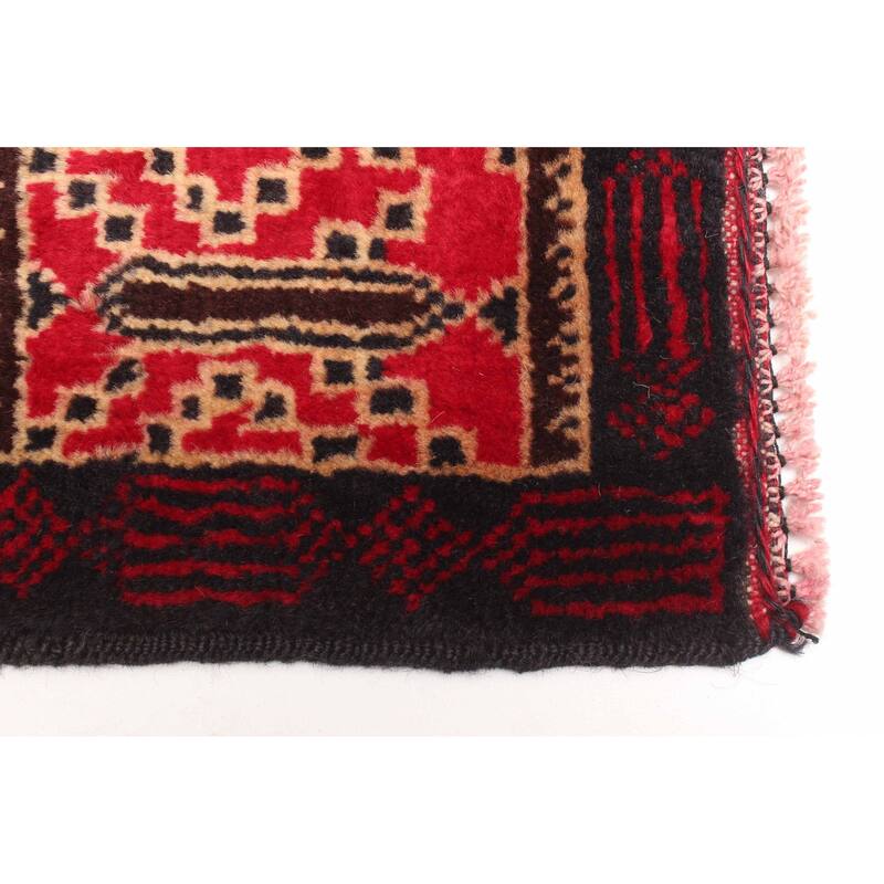 ECARPETGALLERY Hand-knotted Teimani Red Wool Rug - 2'8 x 4'9