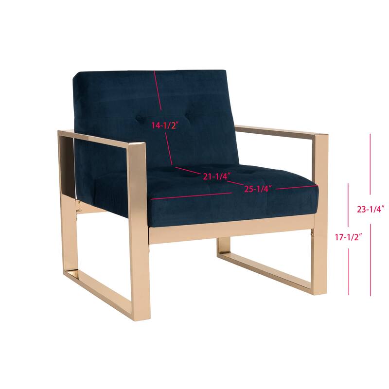 SAFAVIEH Vasco Glam Navy Accent Chair - 30" x 31" x 32"