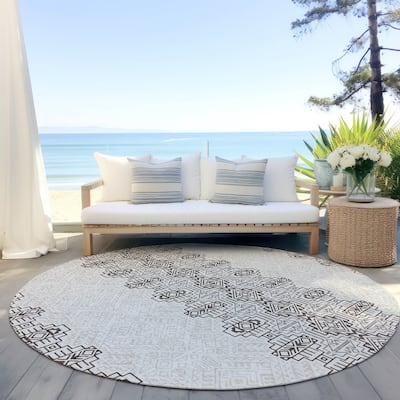 Machine Washable Indoor/ Outdoor Moroccan Boho Chantille Rug