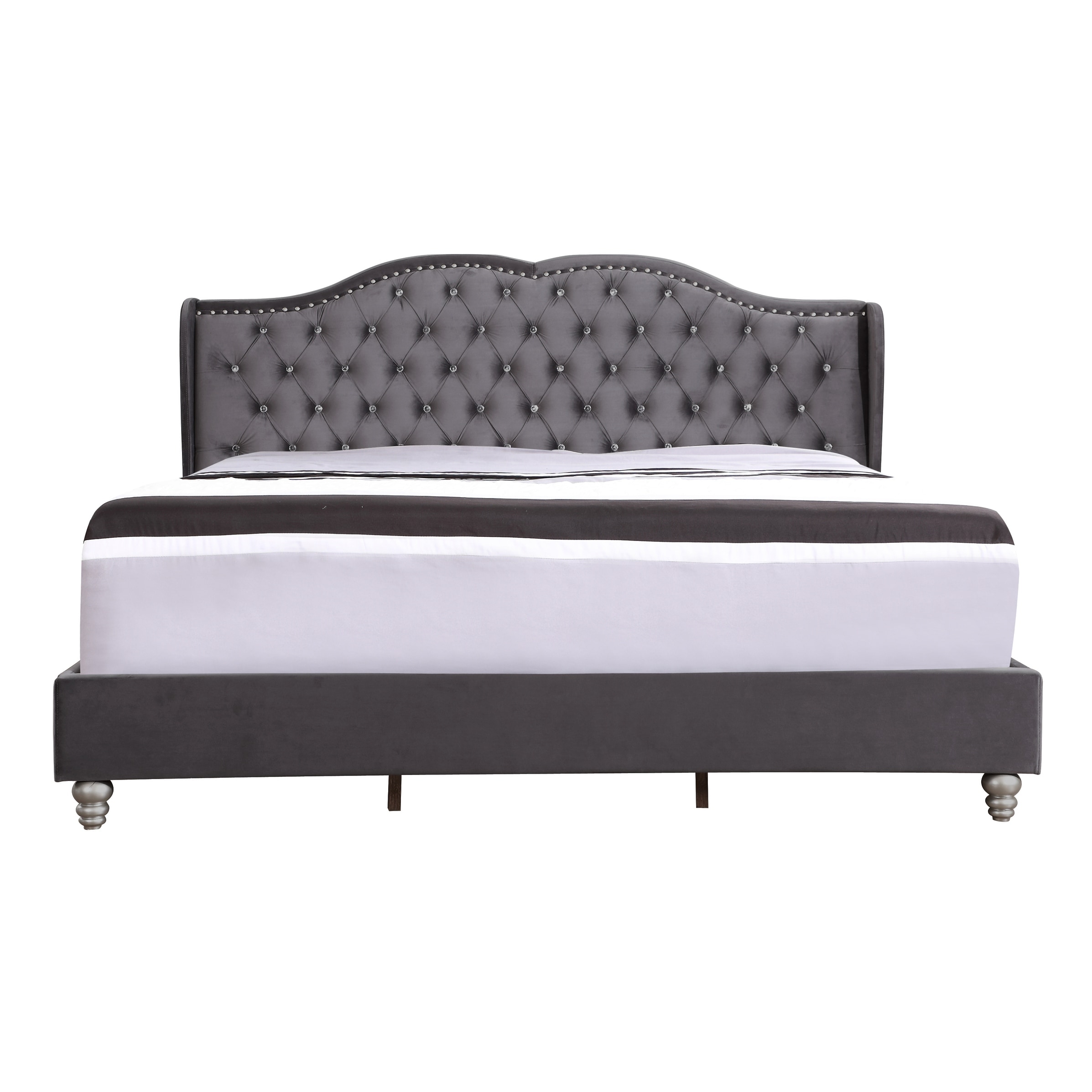 Suede outlet tufted bed