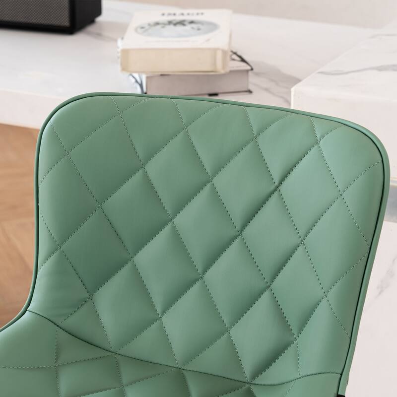Modern Faux Leather Bar Stools Set of 2, Adjustable Height, Swivel Counter Stools