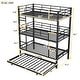 preview thumbnail 3 of 8, 3 IN 1Twin-Twin -Twin Size Triple Bunk Bed With Trundle