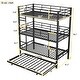 preview thumbnail 3 of 8, Metal Twin Size Triple Bunk Bed With Trundle
