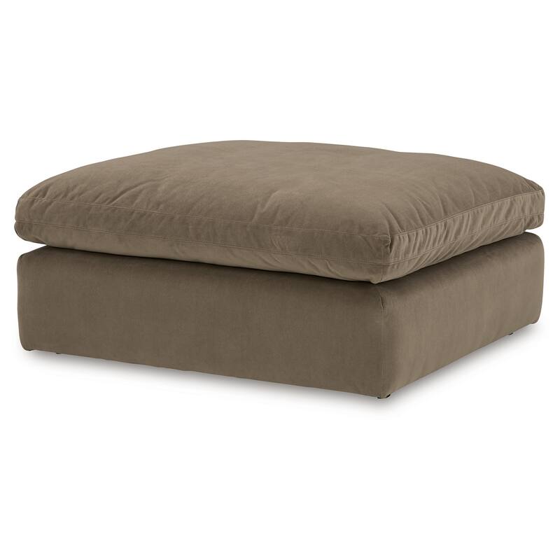 Accent Ottoman, Modern Square 42 Inch Soft Cocoa Brown Cushioned Top