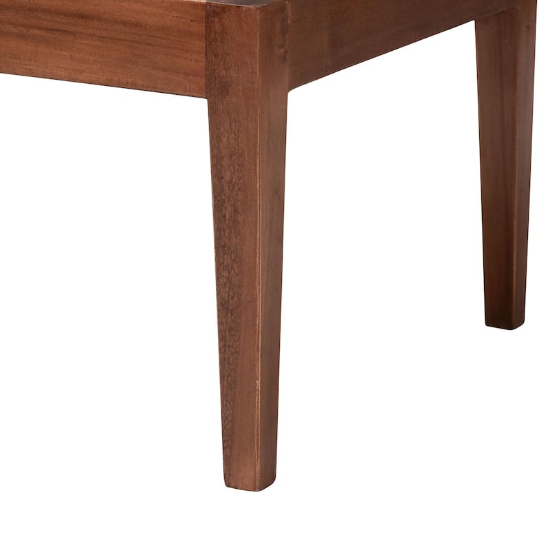 Tabanan Modern Bohemian Natural Brown Rattan and Brown Acacia Wood 3-Piece Dining Nook set