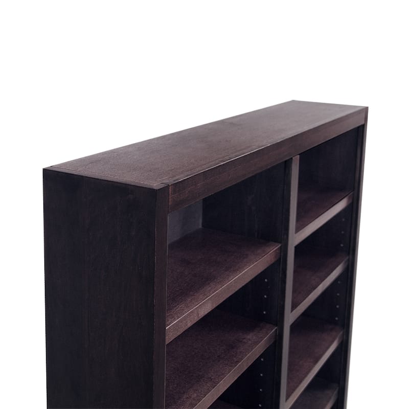 Concepts in Wood Double Wide Wood Bookcase, 12 Shelf, 84 inch Tall