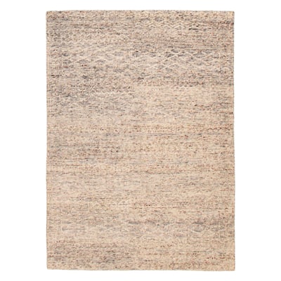 ECARPETGALLERY Hand-knotted Tangier Grey Wool Rug - 5'3 x 7'8