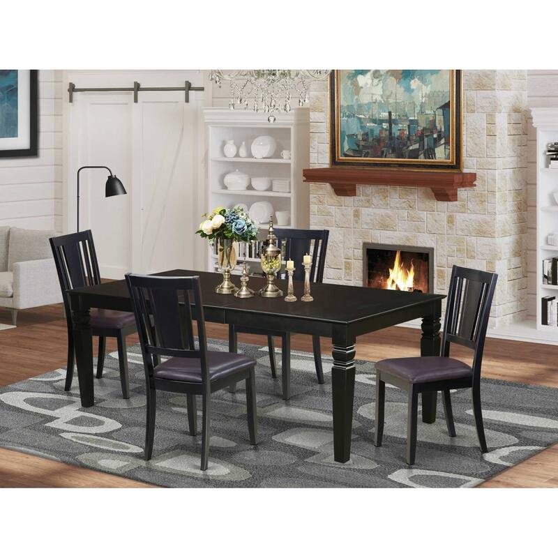 Dining Room Set - 9 Piece Table & Chair Set - Modern Kitchen Table with Extension Leaf