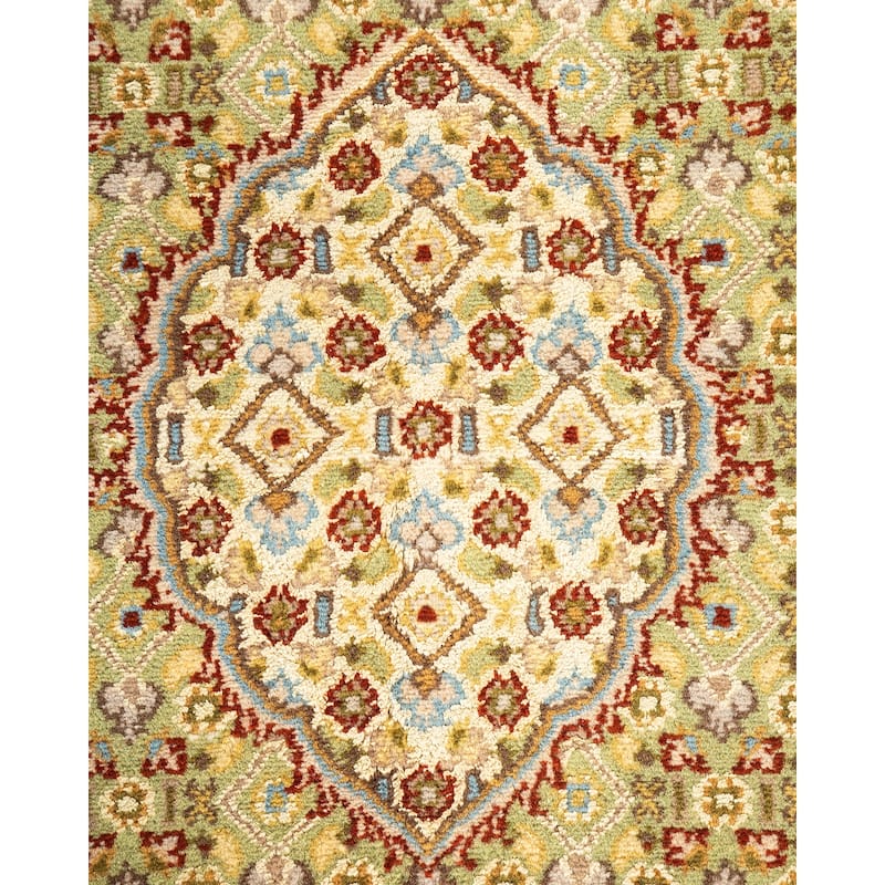 Overton Hand Knotted Wool Traditional Oriental Orange Area Rug - 6' x 9'