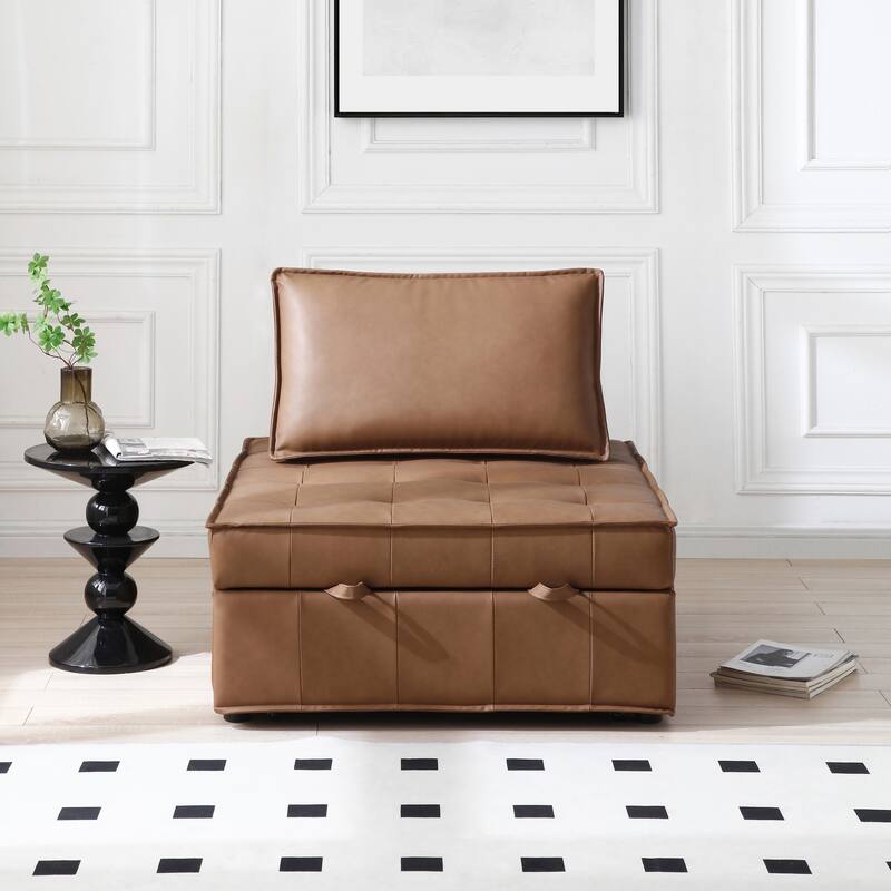 Multipurpose Faux Leather Ottoman Lazy Sofa