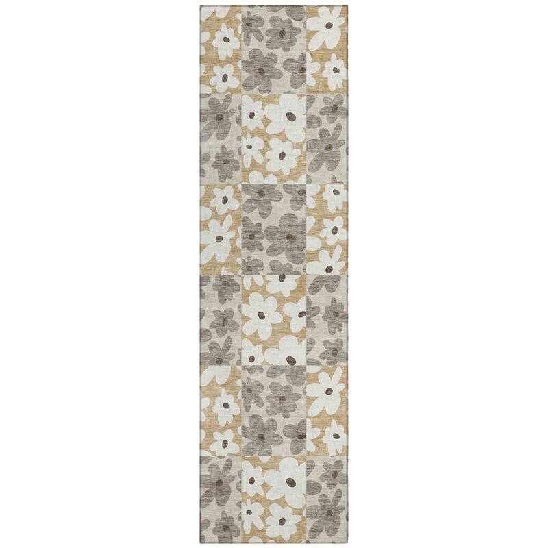 Machine Washable Indoor/ Outdoor Floral Krissy Chantille Rug