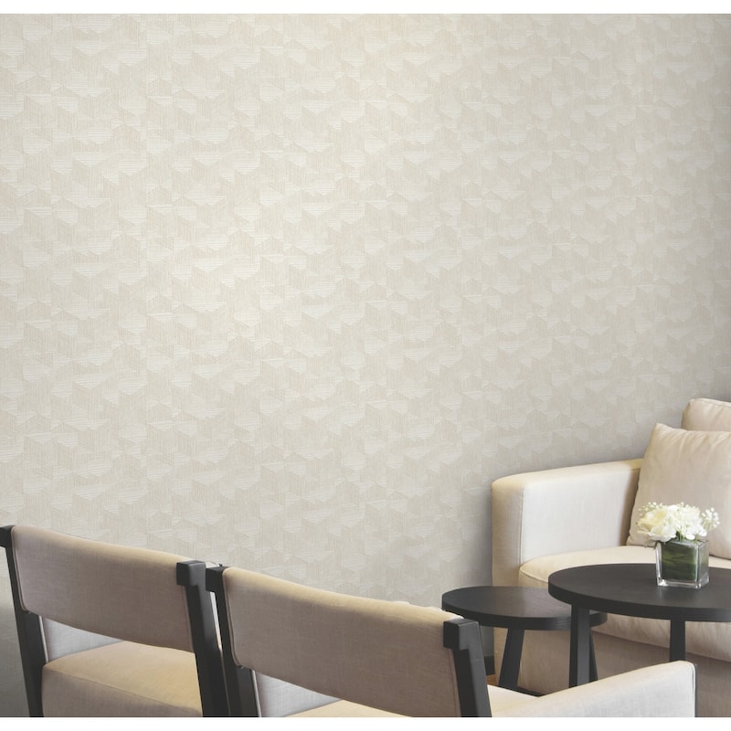 Warner Naila Ivory Geo Weave Wallpaper