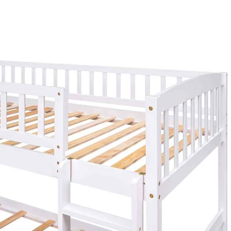 Twin over Twin Pine Bunk Bed with Slide