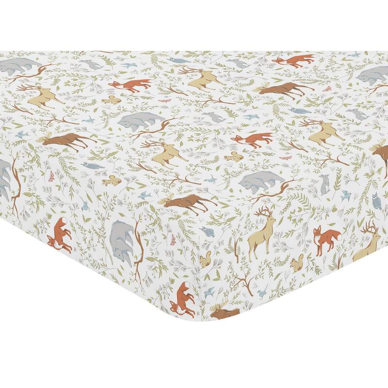 Woodland Collection Boy Girl Jersey Knit Fitted Crib Sheet Grey