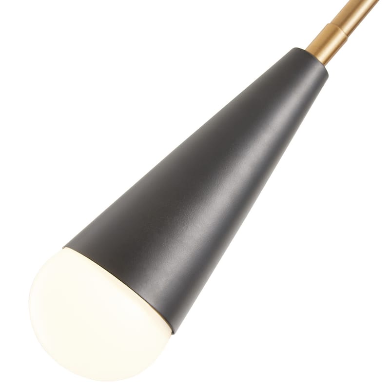 6-Lights Modern Sputnik Linear Chandelier - 24.4"D×4.7"W×73.1"H(Adjustable)