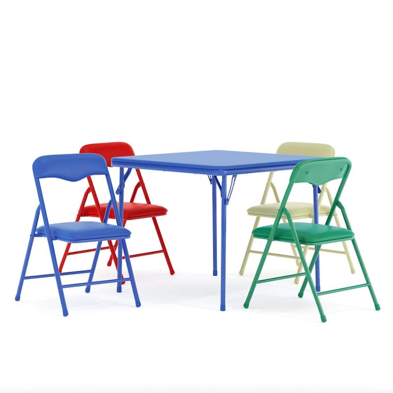 Kids 5-Piece Classroom Folding Table and Chairs Set