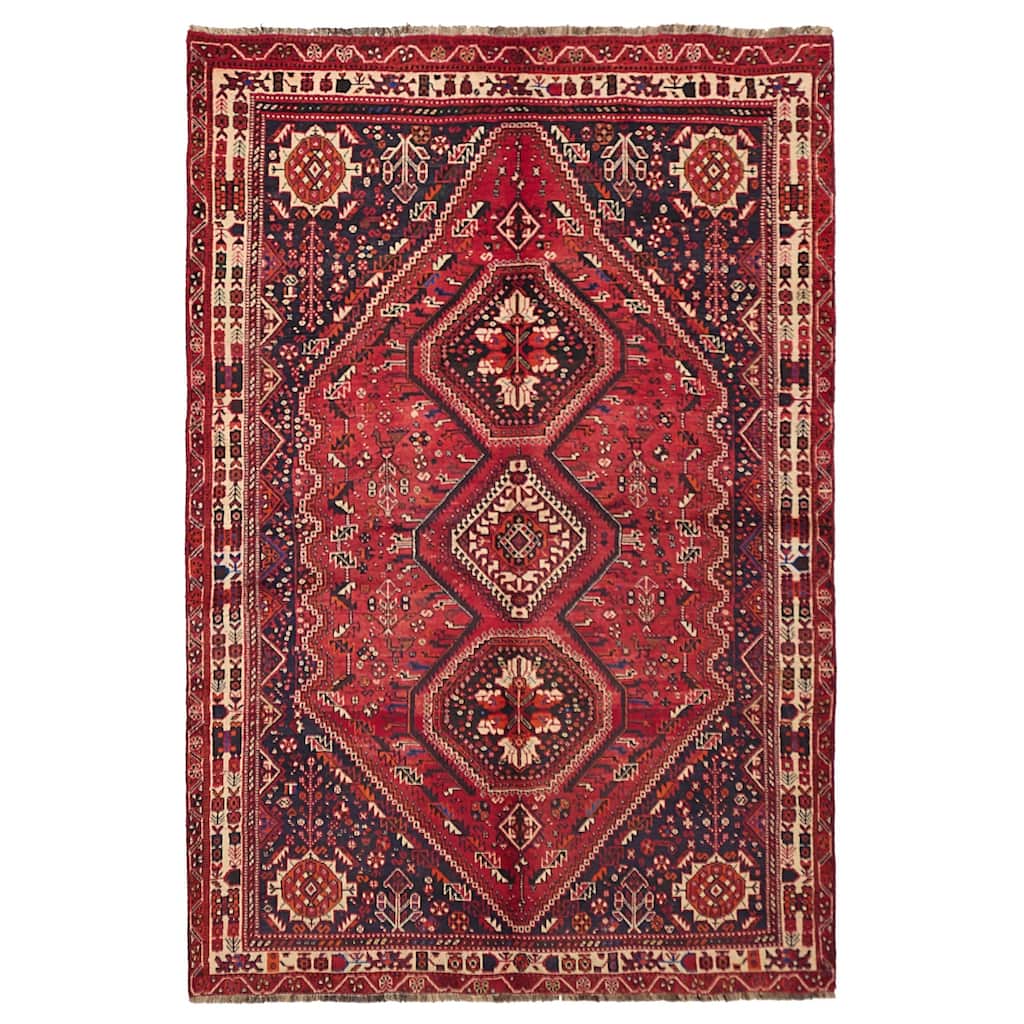 ECARPETGALLERY Hand-knotted Melis Vintage Red Wool Rug - 5'9 x 8'6