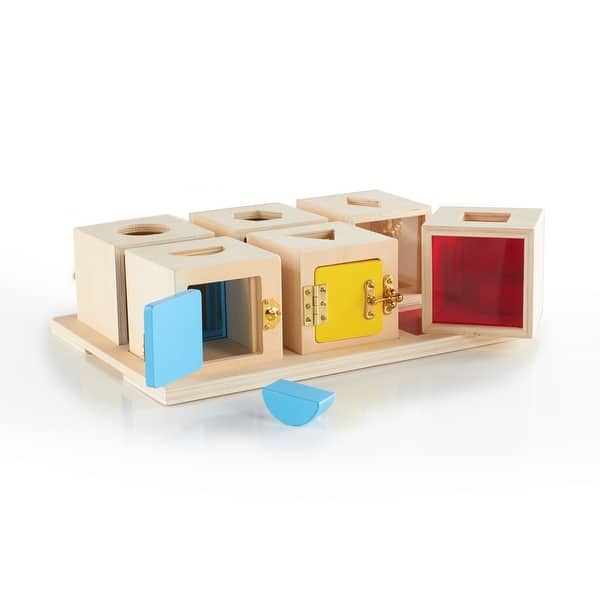 slide 2 of 4, Peekaboo Lock Boxes (Set of 6) - MultiColor