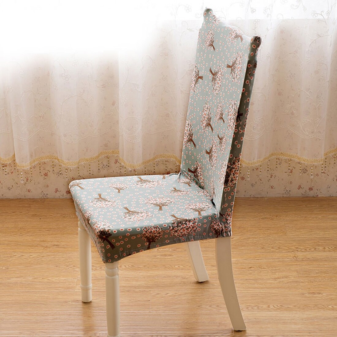 Removable Elastic Stretch Slipcovers Short Dining Room Chair Seat Cover Decor