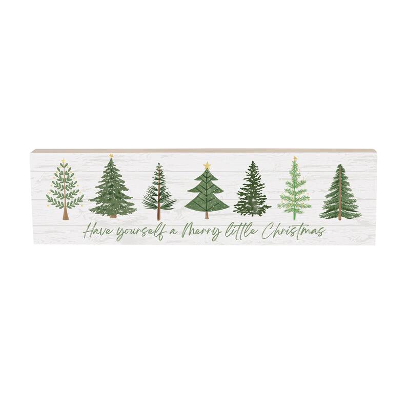 Shades of Green Mantel Sign - "Have Yourself A Merry Little Christmas" - 18" x 5" - Multicolor