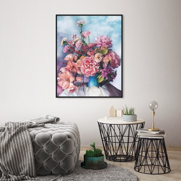 Oliver Gal 'Softy flowers' Floral and Botanical Blue Wall