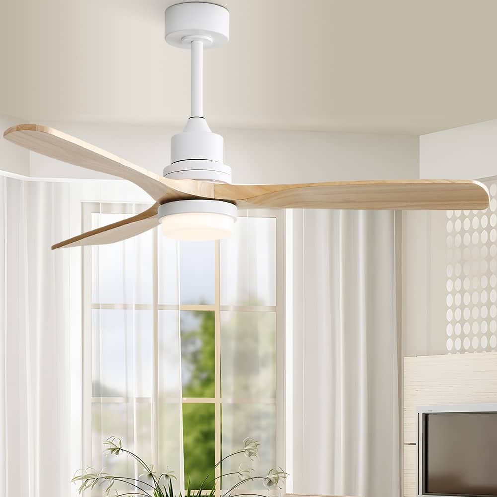 50 Inch / 60 Inch Wood Ceiling Fan with Lights and Remote Control Airflow Fan For Bedroom
