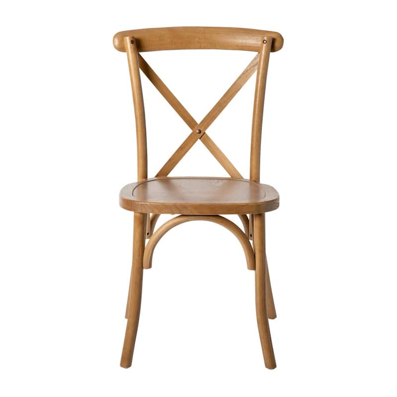 Stackable Wood Cross Back Chair