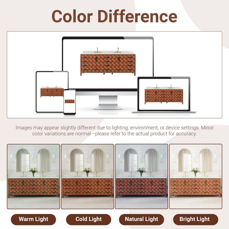 84" Freestanding Bathroom Vanity with Engineered Stone Top, Ceramic Double-Sink, Built-In Power Outlet, and Hair Dryer Storage