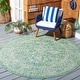 preview thumbnail 117 of 180, SAFAVIEH Courtyard Aquata Indoor/ Outdoor Waterproof Patio Backyard Rug 4' Round - Green/Ivory
