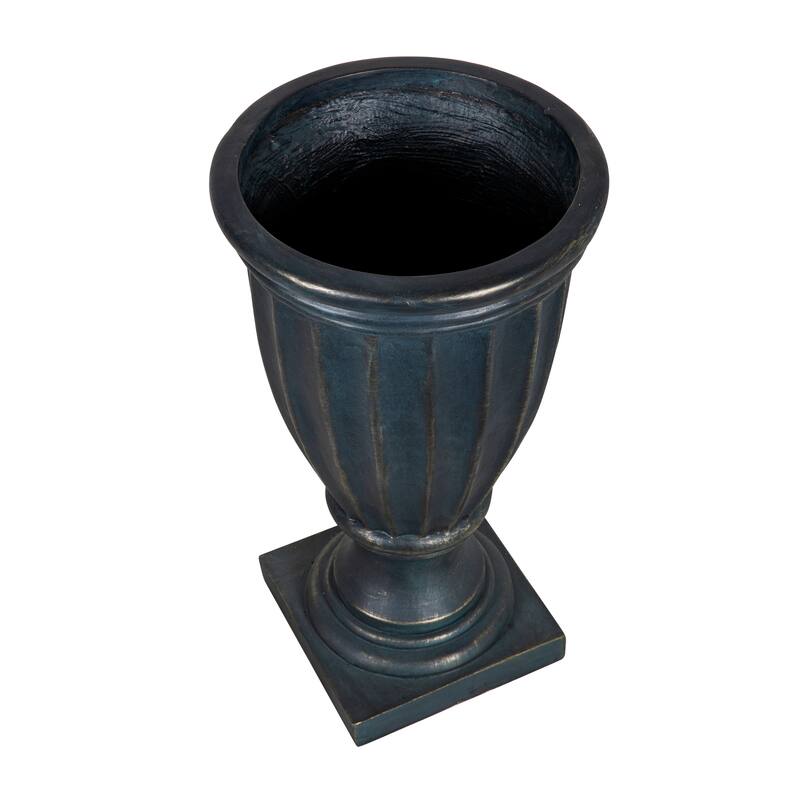 Christopher Knight Home - 26.77"H Fluted MGO Pedestal Urn Planter for Garden, Patio & Front Porch
