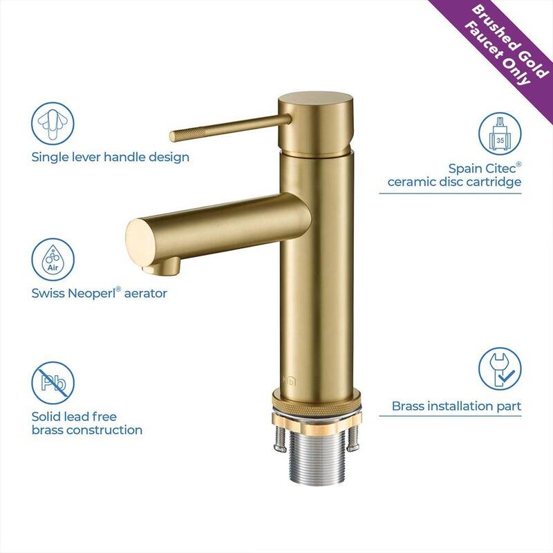 Luxury Solid Brass Single Hole Bathroom Faucet