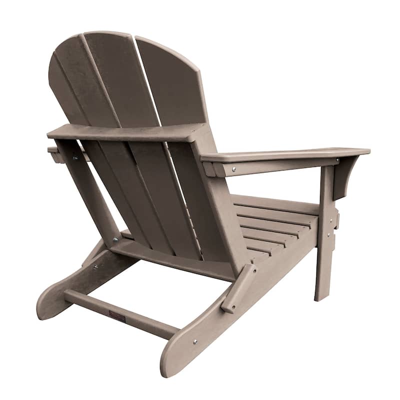 Panama Jack Polyresin Folding Taupe Adirondack Chair - 30"L x 32"W x 36"H