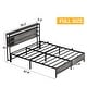 preview thumbnail 57 of 75, Bed Frame with Charging Station and RGB LED Lights, Sturdy Platform Bed with Storage Headboard,