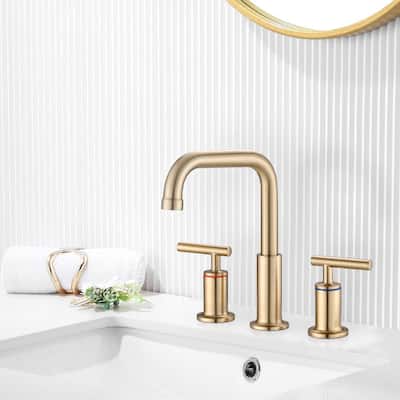 Vanityfair 8" Widespread Double Handles Bathroom Sink Faucet with Drain Assembly