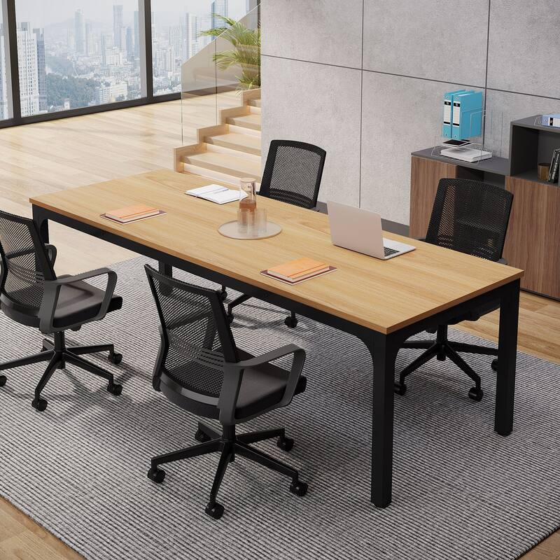 78.74" Large Rectangle Conference Table, Office Meeting/Seminar/Business Table Desk for Office Boardroom & Meeting Room
