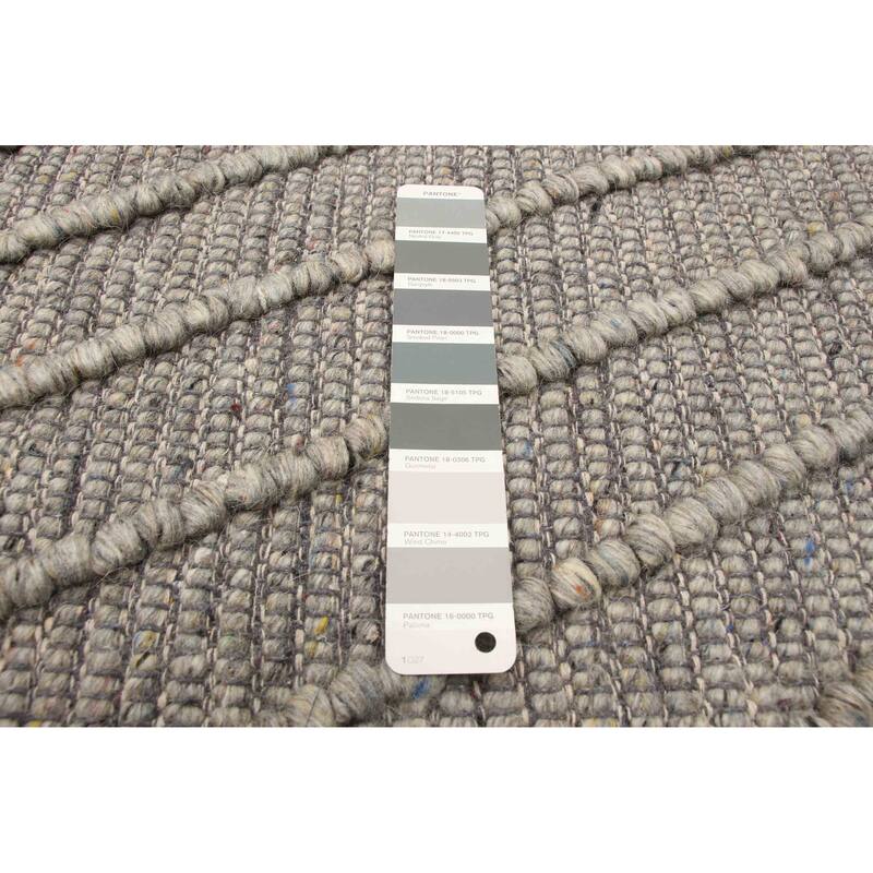 ECARPETGALLERY Braid weave Sienna Grey Wool Rug - 6'2 x 8'11