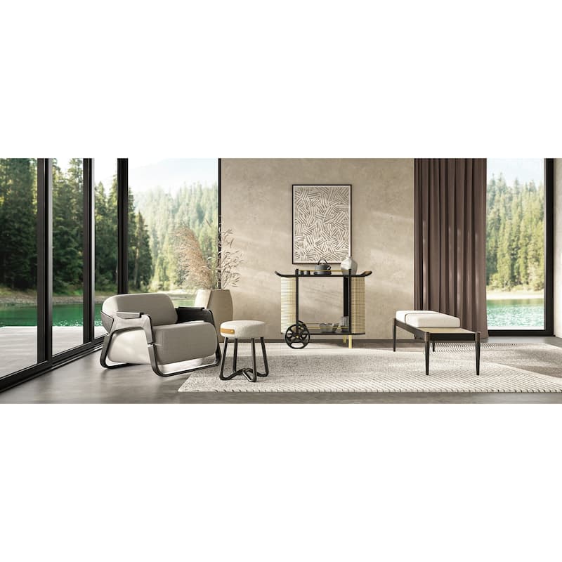 Modern Brazilian - Bello Bench - Noodles Natural Upholstery