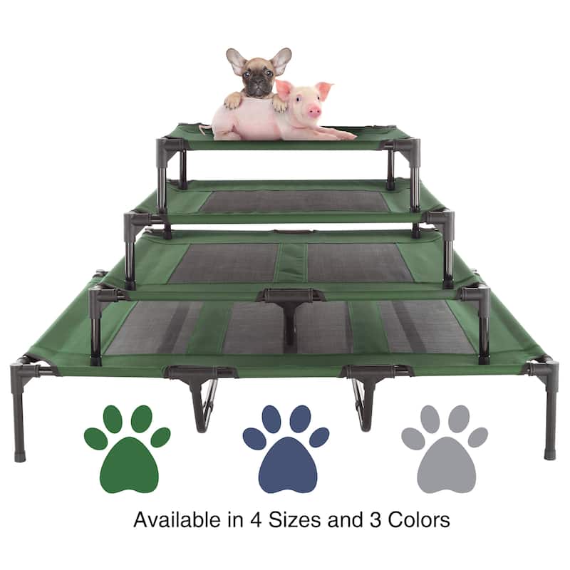 Petmaker Steel Frame Elevated Dog Bed with Non-Slip Feet - Indoor/Outdoor Puppy Cot for Pets