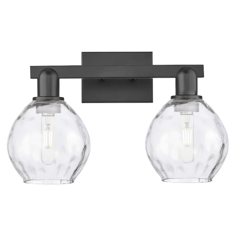 Innovations Lighting 716-2W-11-17 Waverly Vanity Waverly 2 Light 17" - Matte Black / Clear