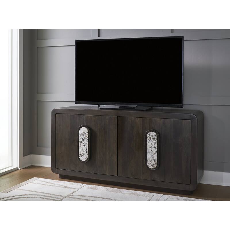 Signature Design by Ashley Elliston Dark Brown Accent Cabinet - 64.75" W x 17.75" D x 31.63" H