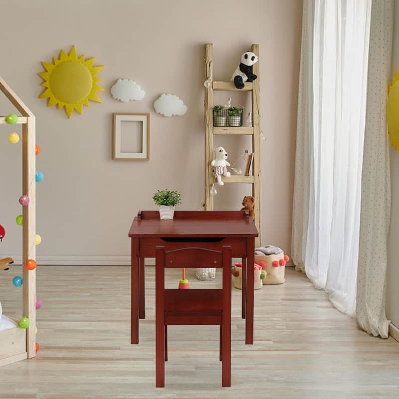 23 In. Wood Kids Activity Table Set With Flip Top And Storage Space - N/A