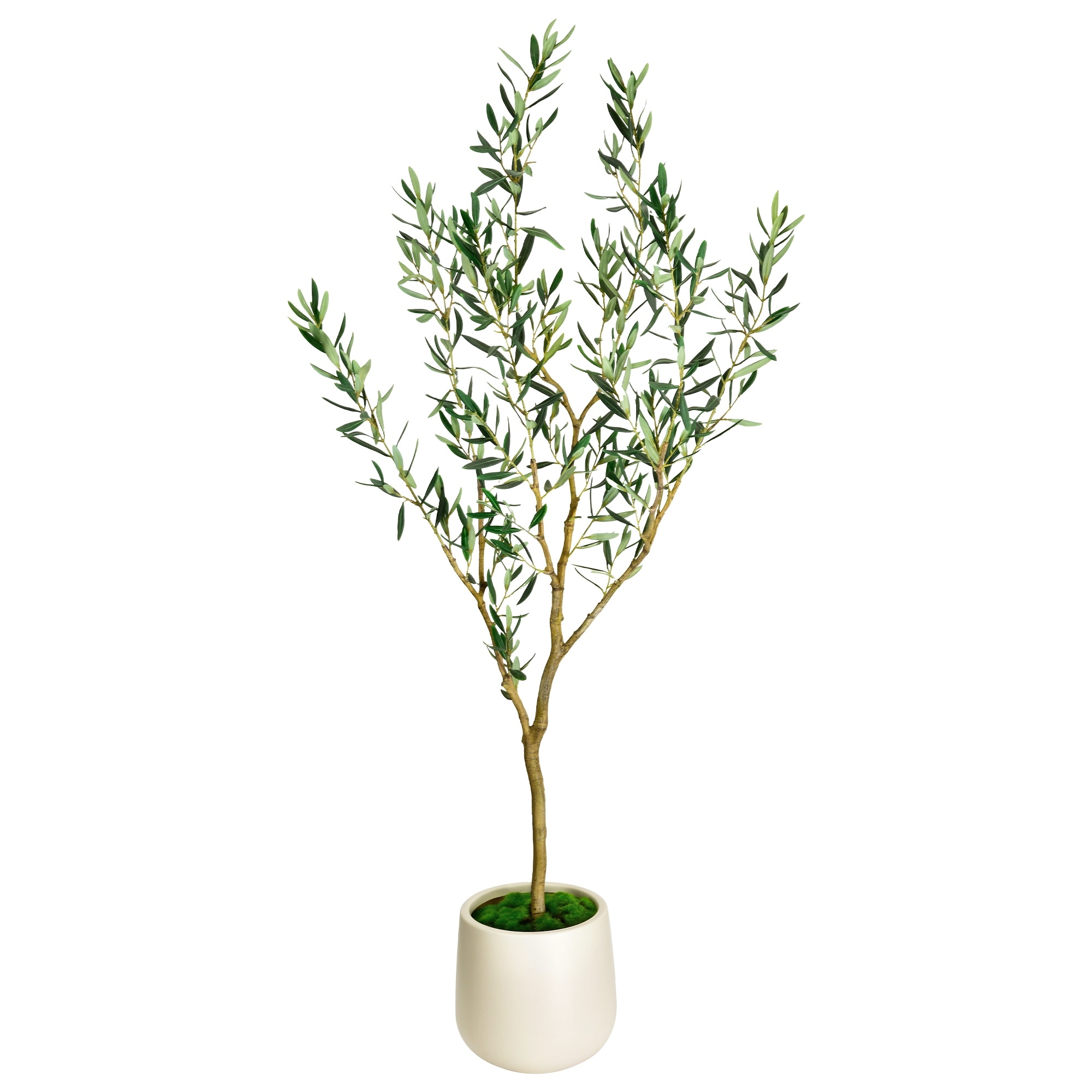 Artificial Olive Tree in White Decor Pot