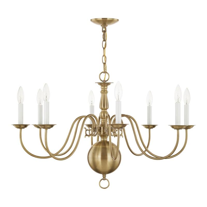 Livex Lighting 8-light Antique Brass Chandelier,5007-01 - 32" DIA X 20.5" H