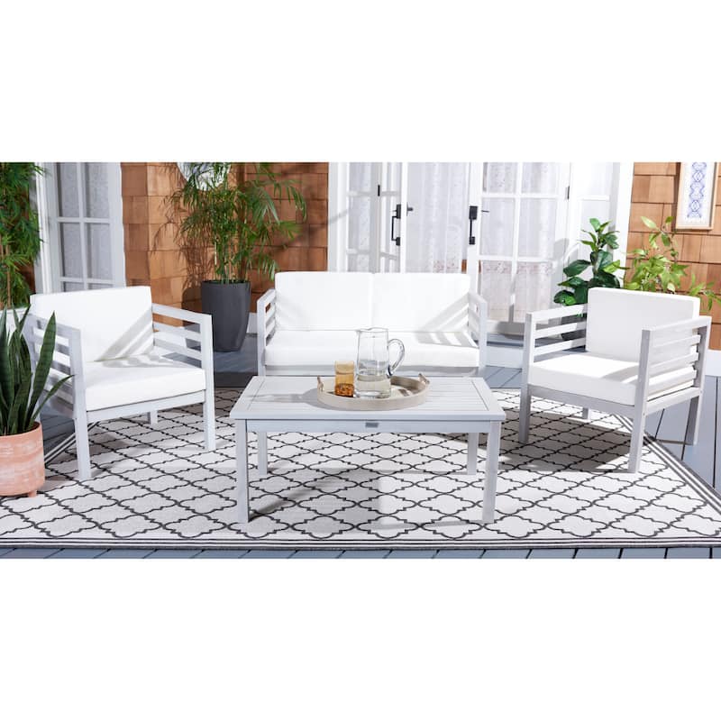 SAFAVIEH Outdoor Samira 4-Piece Outdoor Set - 26W x 26D x 49H