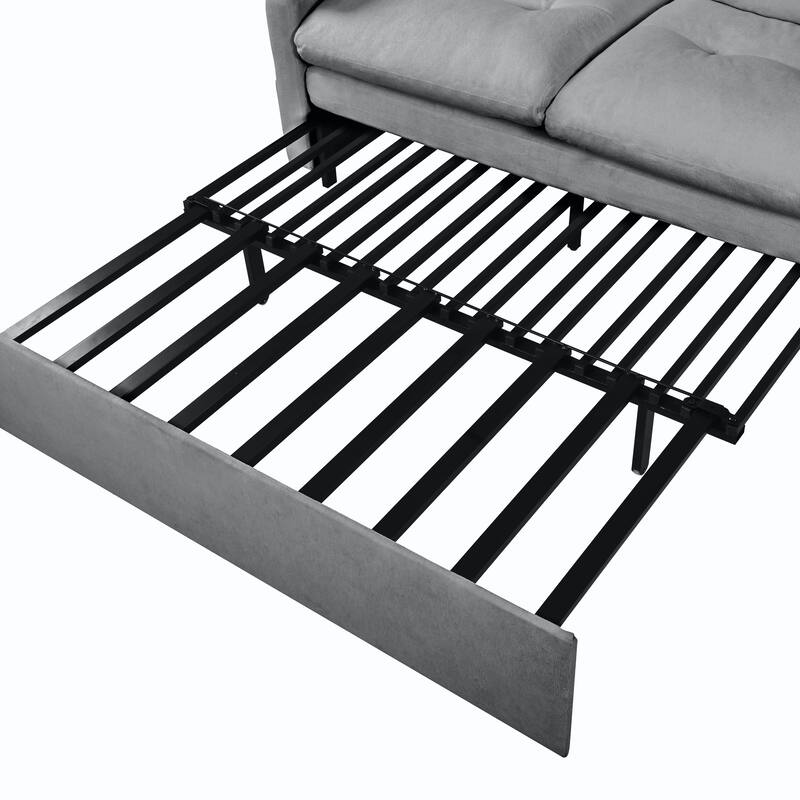 71.65" Chenille 3-in-1 Convertible Sleeper Sofa Bed with Storage Pocket