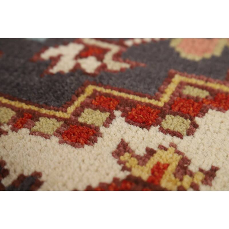 Charcoal Gray Heriz Serapi Indian Area Rug Handmade Wool Carpet - 7'10"x 9'11"