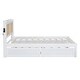 preview thumbnail 13 of 58, Versatile Pull-Out Bed,Full Size Elegant Bed Frame with Rattan Headboard and Sockets