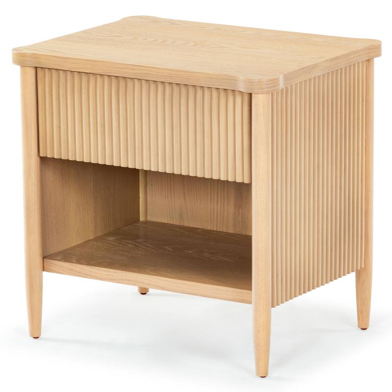 SAFAVIEH Couture Shelbie 1-Drawer Reeded Nightstand, Fully Assembled